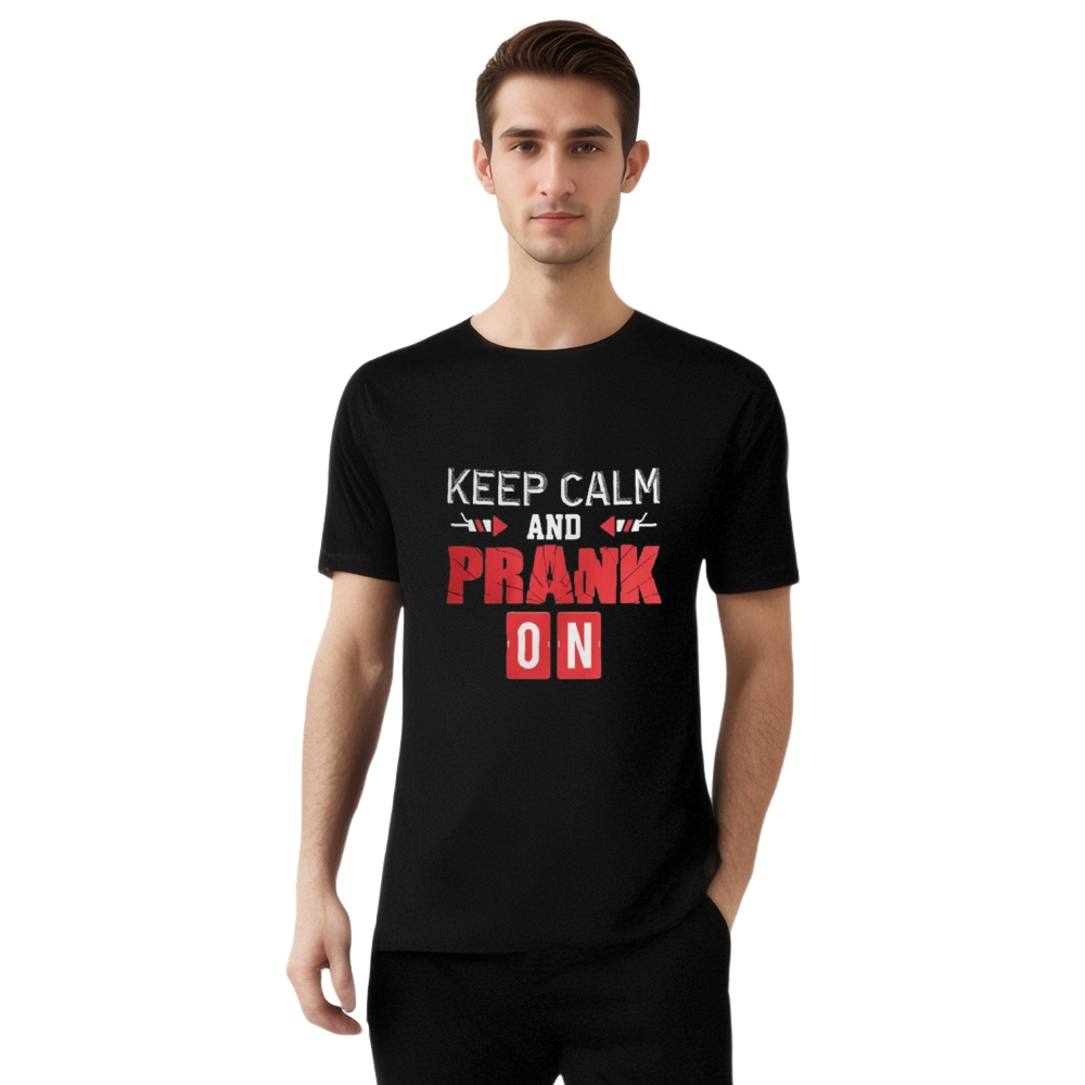 Keep Calm And Prank On April Fools' Day Printed T-shirt